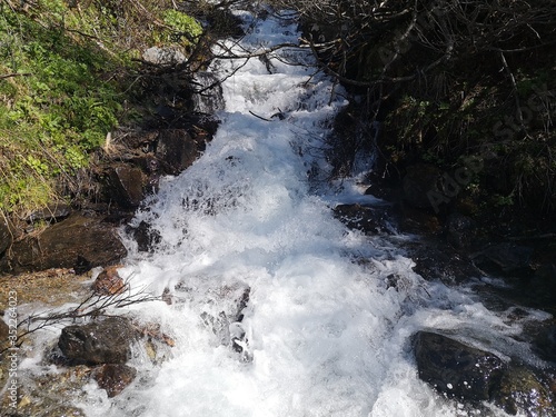 waterfall in the mountains