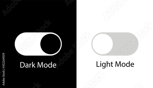 Day night switch vector icon. Dark mode, light mode switch button. Mobile app interface design concept. photo