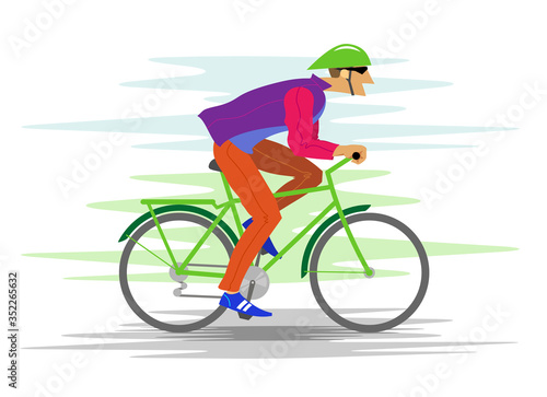 cyclist rides fast