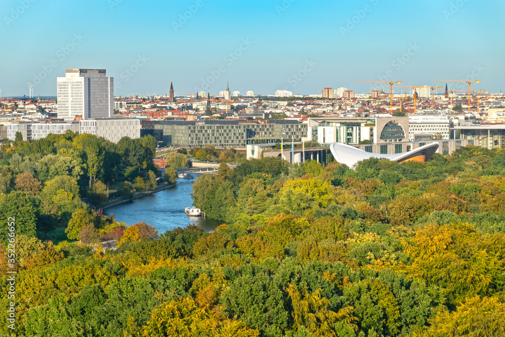 
view of the Berlin Tiergarten and the Spree