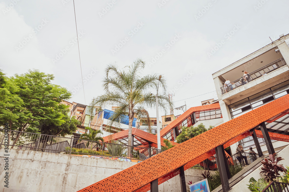 Medellín, Antioquia / Colombia August 07, 2017. La Commune No. 13 San Javier is one of the 16 communes of the city of Medellín, Colombia. It is located west of the Western Central Zone of the city