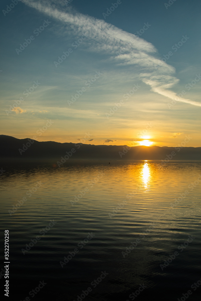 Fototapeta premium lake at the sunrise