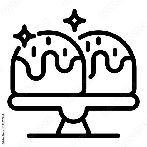 Easter cake icon. Outline Easter cake vector icon for web design isolated on white background