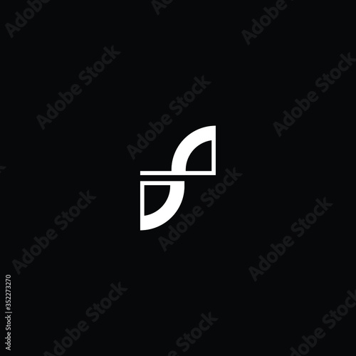  Professional Innovative Initial SF logo and FS logo. Letter SF FS Minimal elegant Monogram. Premium Business Artistic Alphabet symbol and sign