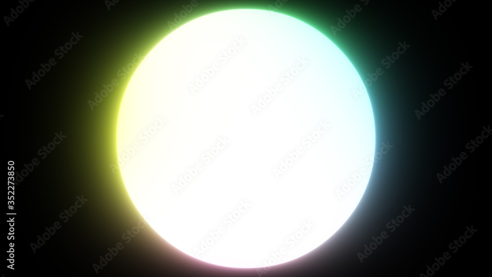 Glow Neon Shiny Light Gradient Circle in Center Close Up Abstract Background