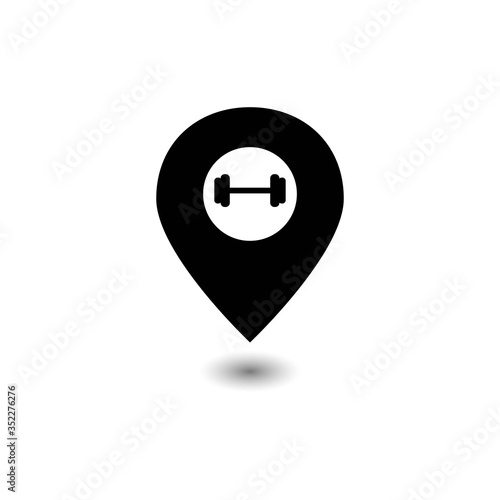 map pointer barbells vector design template illustration