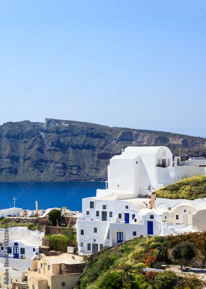 Fototapeta premium Santorini island, Greece - Caldera over Aegean sea