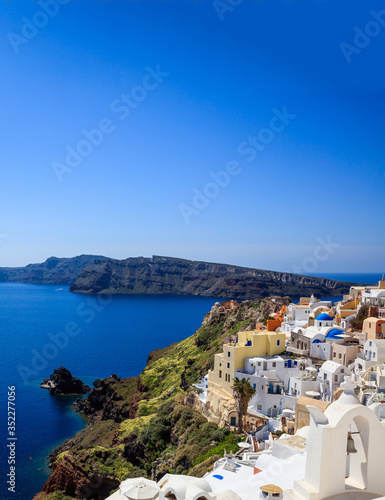 Santorini island, Greece - Caldera over Aegean sea