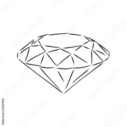Sketch pencil. Diamond. diamond, vector sketch illustration