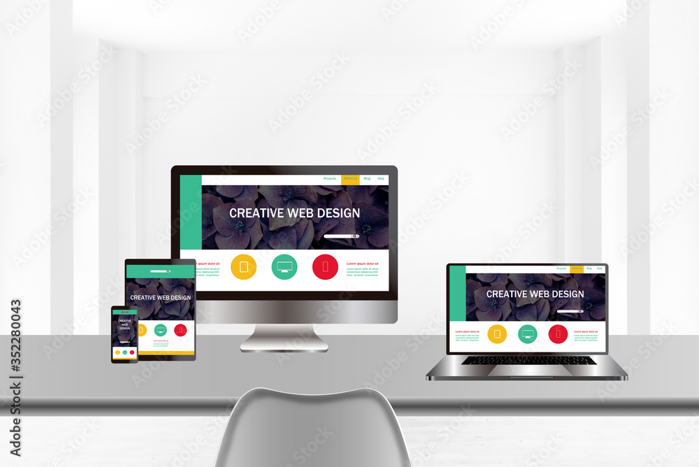 Technology devices with white screen Technology devices with white screen