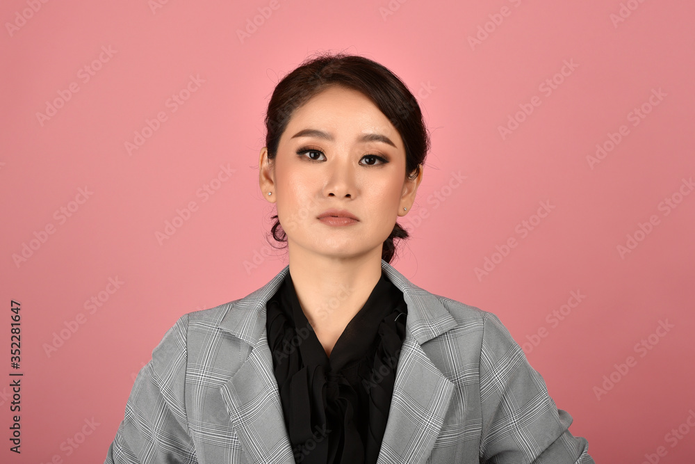 Asian businesswoman feeling tired and exhausted from working stress, Frustrated annoyed and upset face expression,