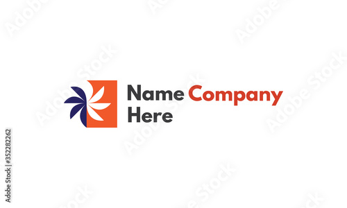 Vector logo on which an abstract image of a fan from an air conditioner.