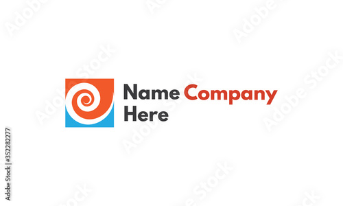 Vector logo on which an abstract image of warm and cold air flow.