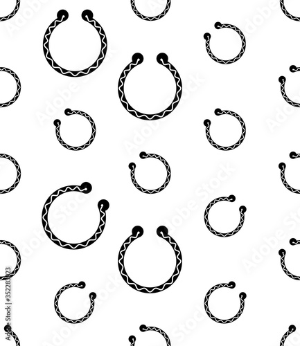 Bangle Icon Seamless Pattern, Rigid Bracelet Jewelry Icon
