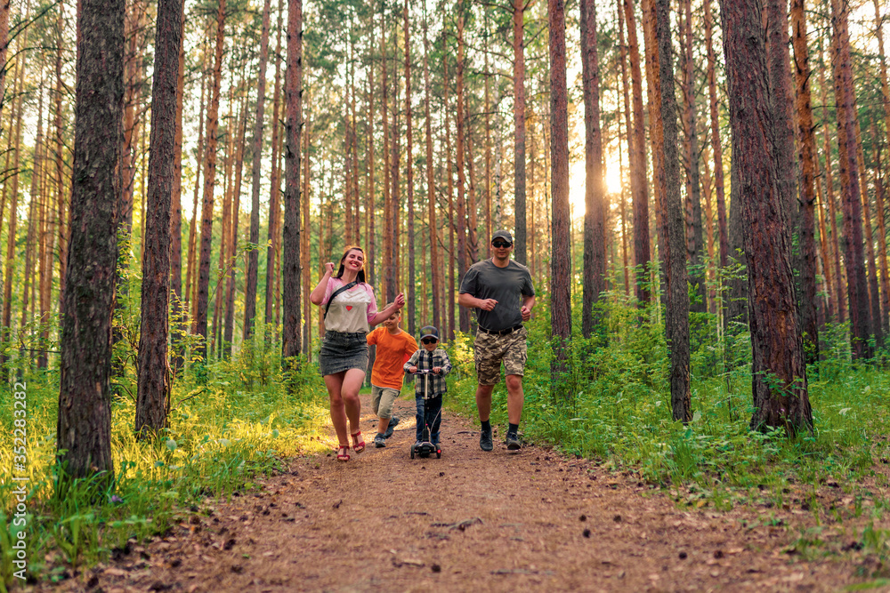 Fototapeta premium family in the woods
