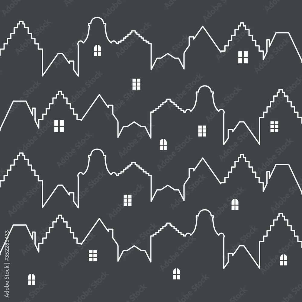 Obraz premium Background from the silhouettes of houses