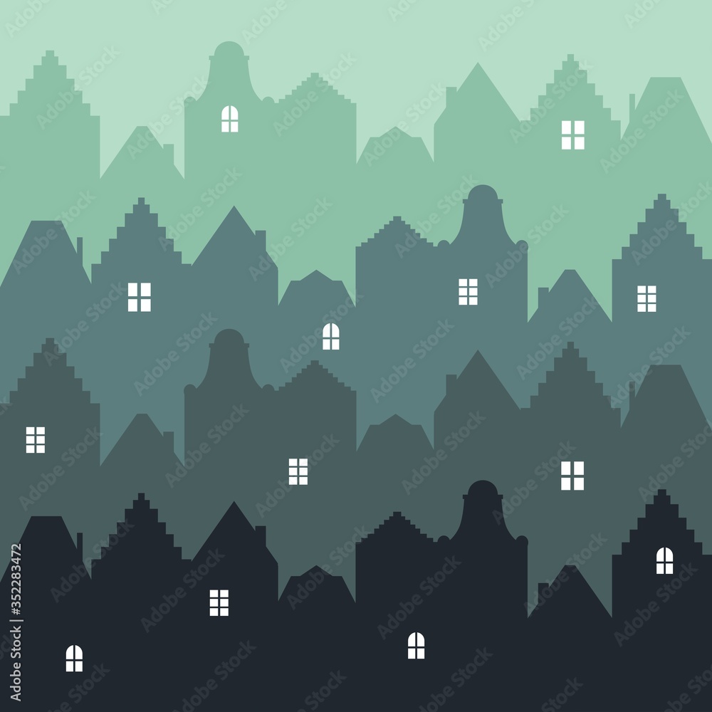Background from the silhouettes of houses