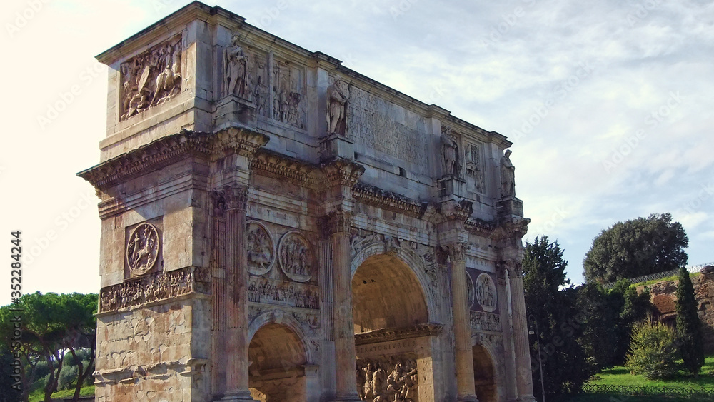 The view of Roman forum in Italy. The view of ancient rome