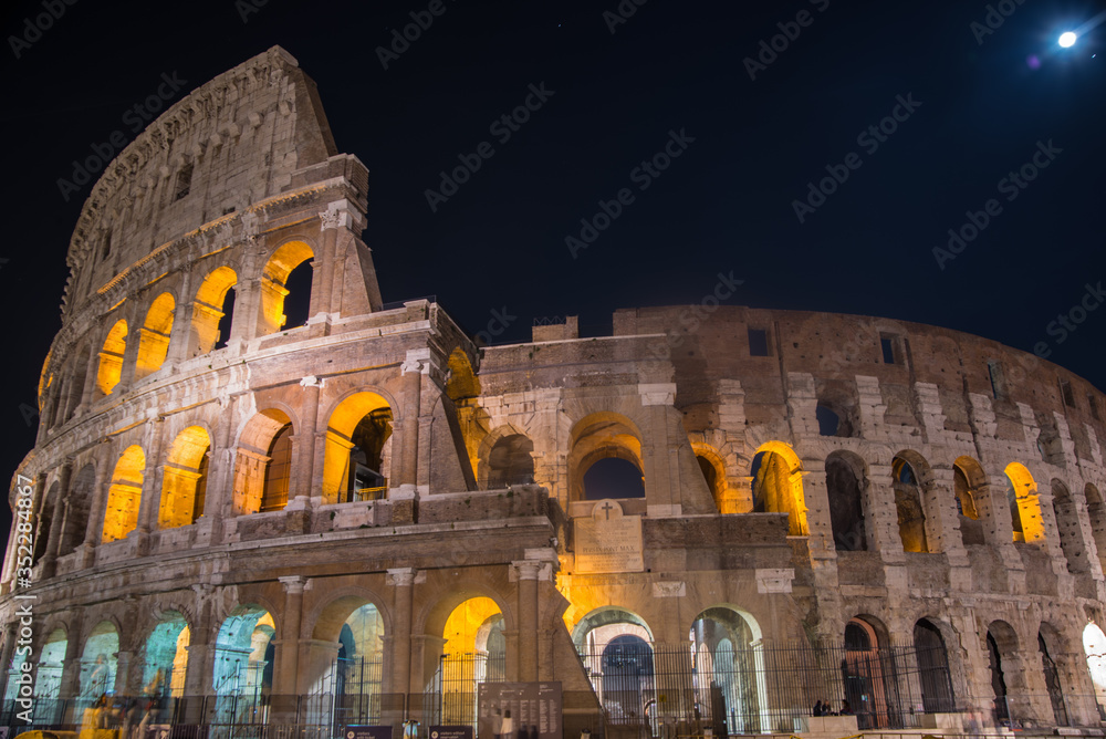 The Colosseum in Rome, night photo