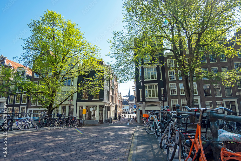 City Scenic from Amsterdam at the Herengracht in spring in the Netherlands City Scenic from Amsterdam at the Herengracht in spring in the Netherlands