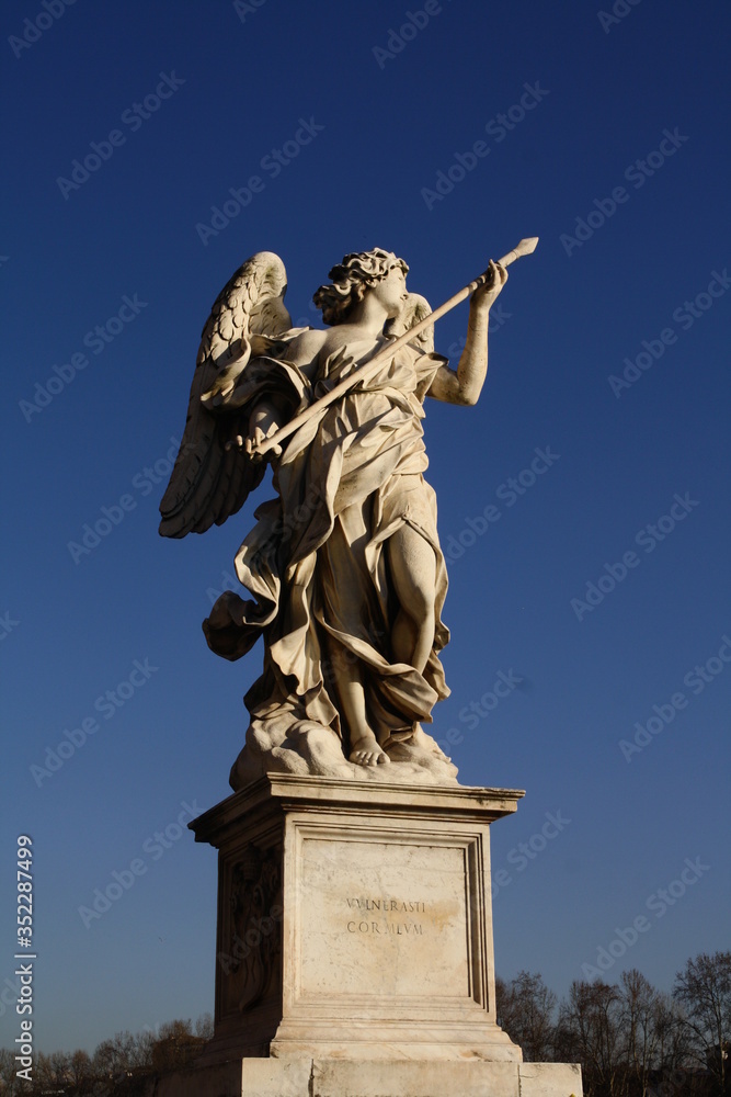 Sculpture of the angel on the bridge in Rome