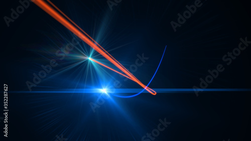 illustration of laser line light ray space