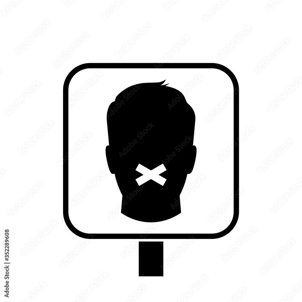 Simple illustration of silence icon for web design isolated on white background
