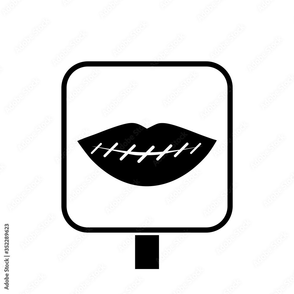 Simple illustration of silence icon for web design isolated on white background Simple illustration of silence icon for web design isolated on white background