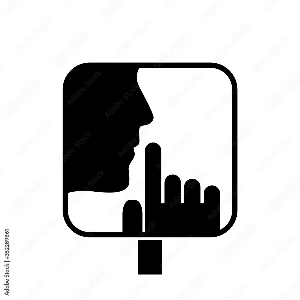 Simple illustration of silence icon for web design isolated on white background Simple illustration of silence icon for web design isolated on white background