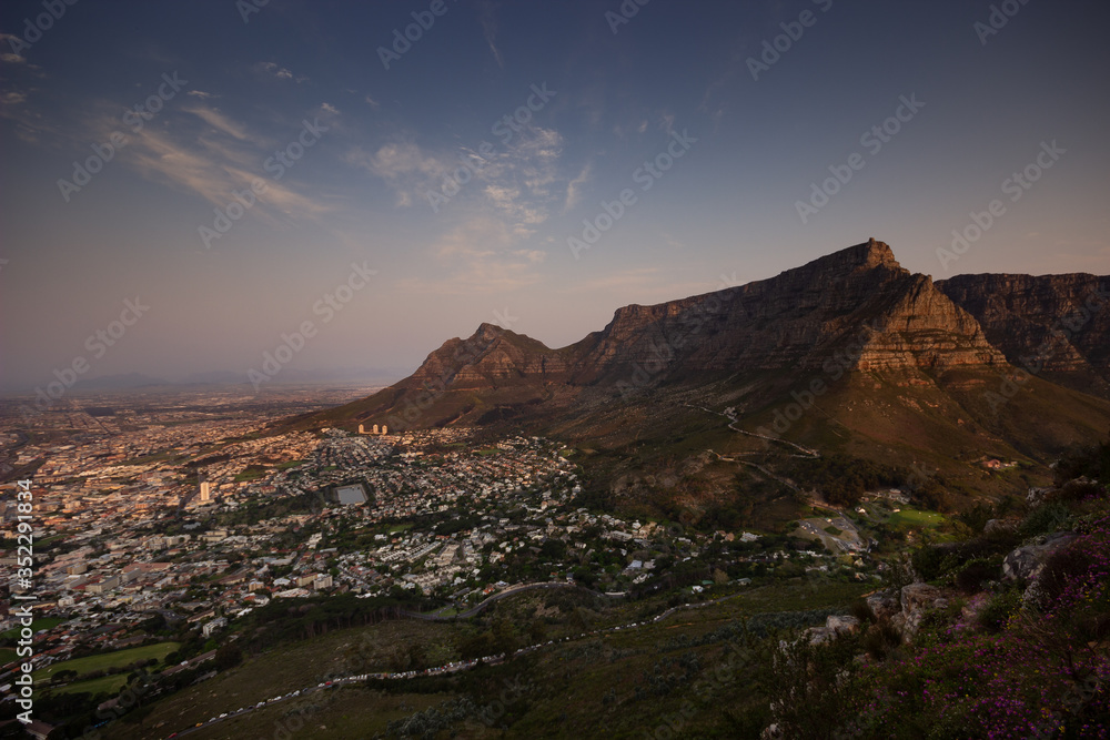 Table Mountain towering over the City of Cape Town