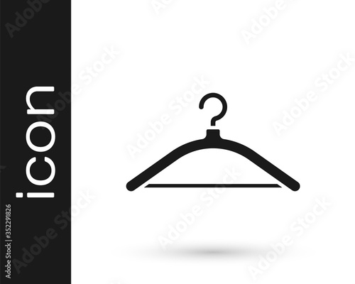 Grey Hanger wardrobe icon isolated on white background. Cloakroom icon. Clothes service symbol. Laundry hanger sign. Vector