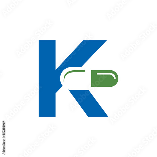 Free Download Letter K Pill or Capsule Logo Design. Initial Geometric Medicine Vector Graphic.  - GFXLoad