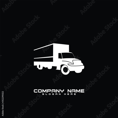 truck illustration silhouette abstract logo template vector, cargo logo, delivery cargo trucks, Logistic logo pack
