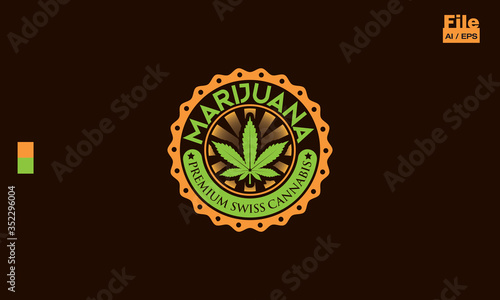 Marijuana Cannabis Herbal Ayurvedic Medicine Logo