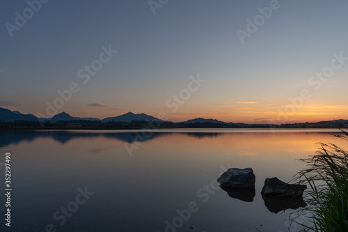 sunset over lake