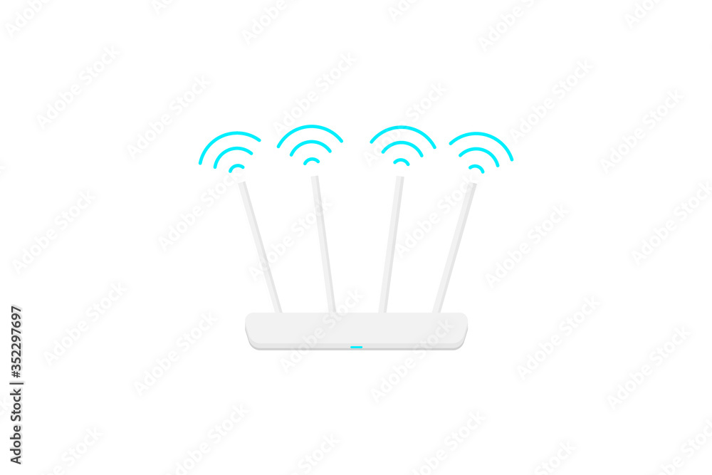 Router logo vector illustration icon white minimal modern design Router logo vector illustration icon white minimal modern design