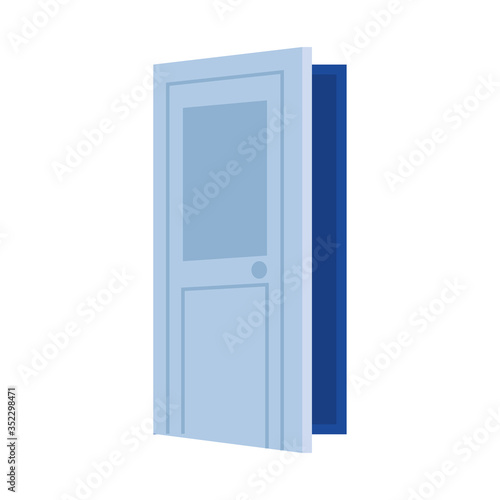 door icon, on white background, open door symbol vector illustration design