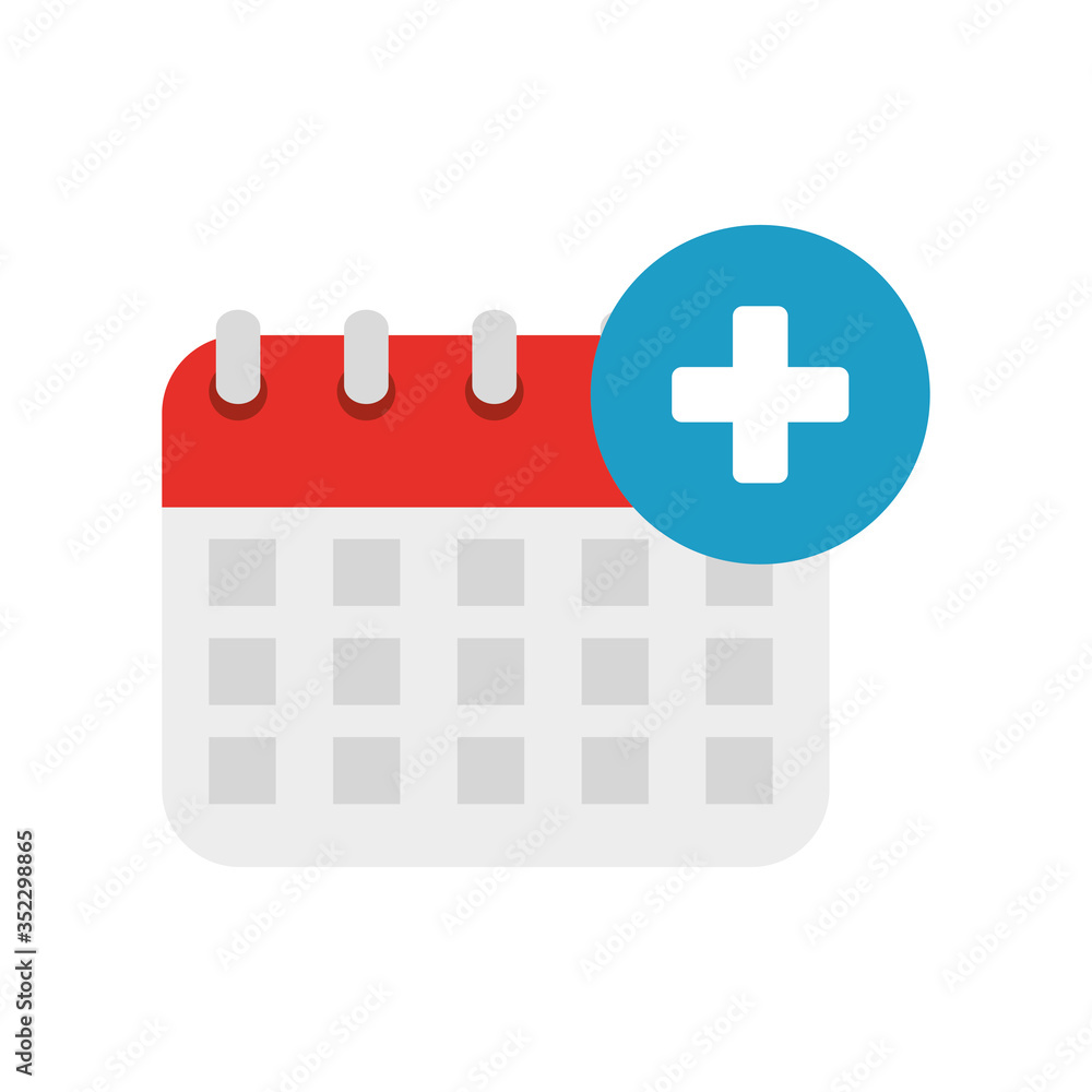 Obraz premium calendar with cross symbol on white background vector illustration design
