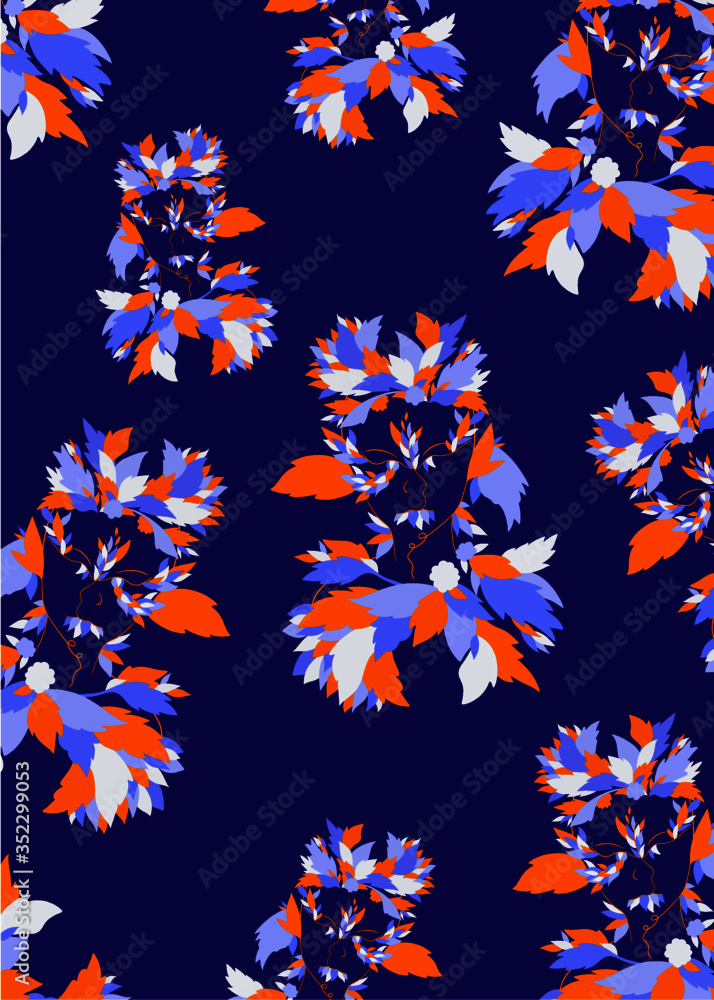 Obraz premium Purple background, floral abstract composition, vector illustration 