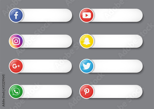 Social Media Icon Banner Facebook Twitter Instagram Youtube Wechat Google Plus Pinterest Snapchat Isolated On White Background Stock Vector Adobe Stock Social Media Icon Banner Facebook Twitter Instagram Youtube Wechat Google Plus Pinterest Snapchat Isolated On White Background Stock Vector Adobe Stock