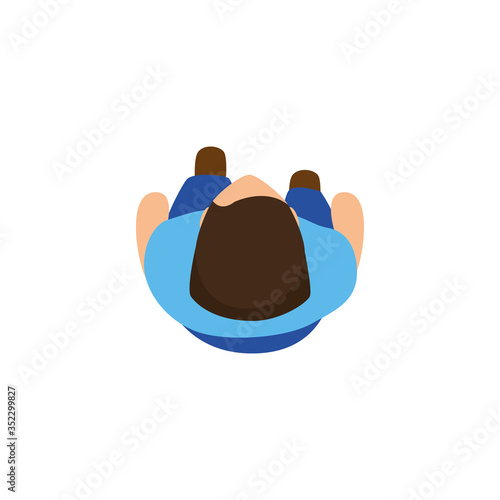 view aerial of young man isolated icon vector illustration design