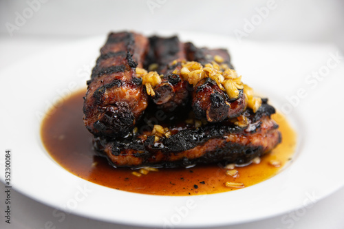Vietnamese grilled lemongrass and nuoc cham spare ribs photo