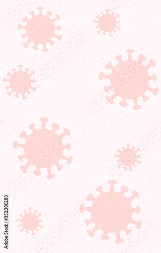 Coronavirus 2019-nCoV microorganism vector illustration background - concept of Covid-19 disease and the news about lockdown or outbreak from Wuhan - China and flu global spread.