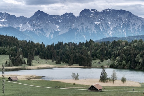 lake and mountains