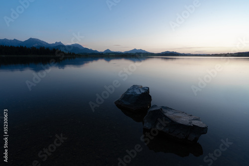 sunset over the lake