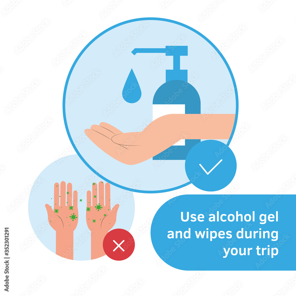 Hand sanitizer, hand desinfection concept banner. Guidance