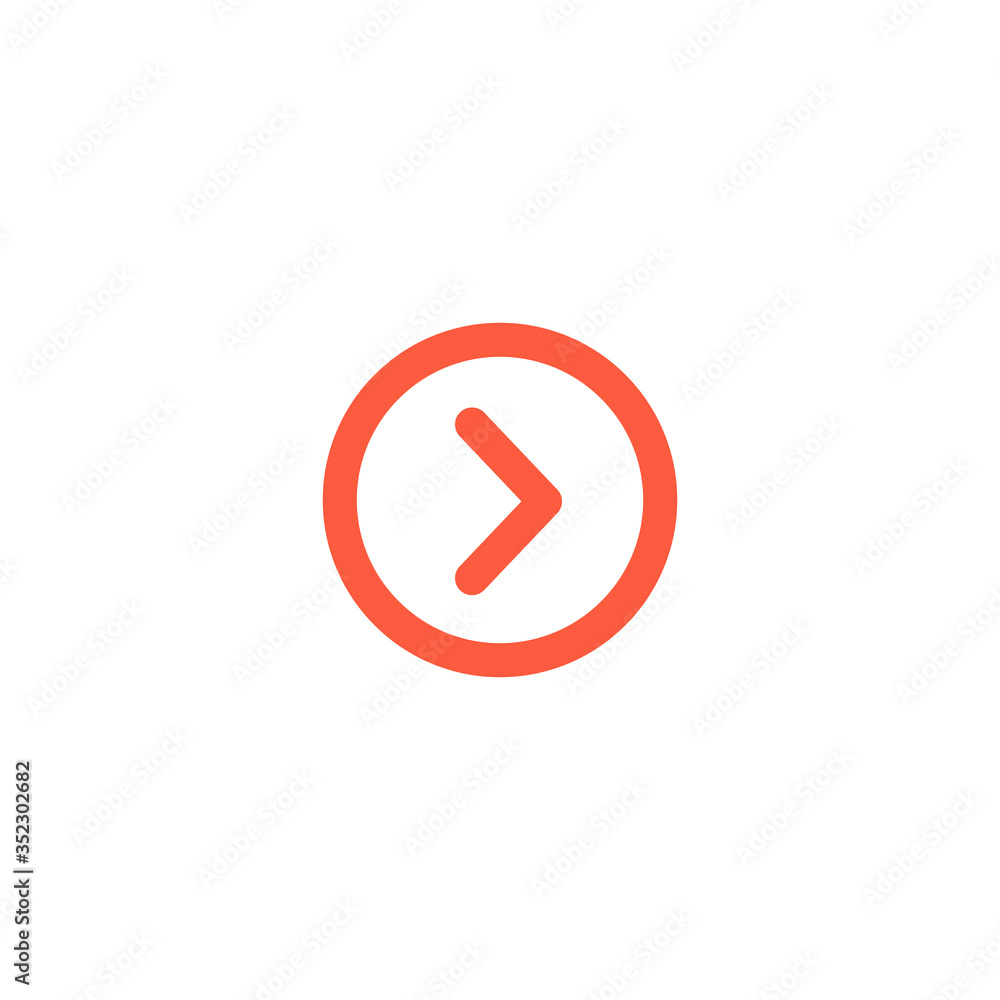 Arrow sign icon. Next button. Navigation symbol. Stock vector illustration isolated on white background. Arrow sign icon. Next button. Navigation symbol. Stock vector illustration isolated on white background.