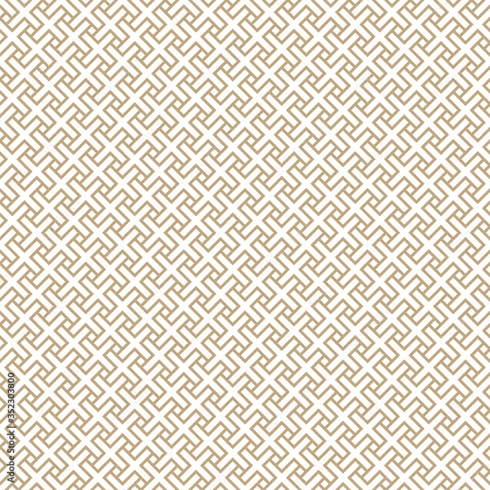 Seamless simple gold geometric pattern. Vector linear modern texture.
