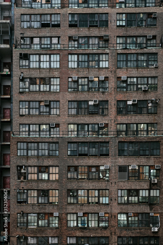 New York/Usa - Aug 18, 2017: Building, wall, windows in New York City
