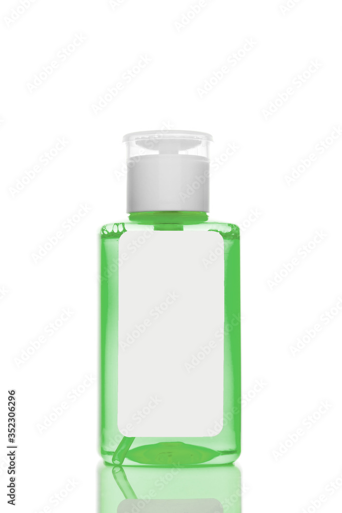 Mockup of a colored lotions in transparent bottles. The element of packaging design of cosmetics Mockup of a colored lotions in transparent bottles. The element of packaging design of cosmetics